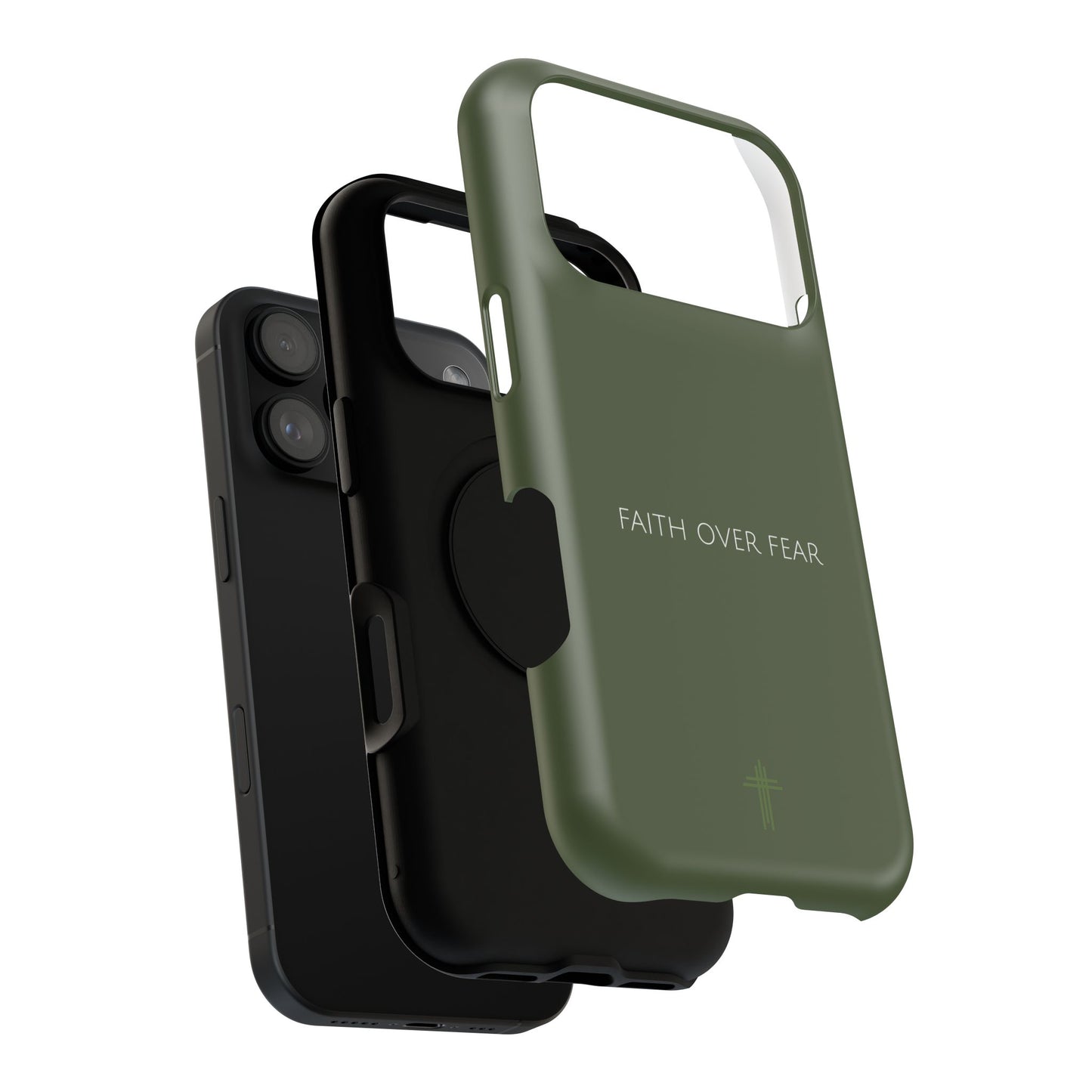 Faith Over Fear Green iPhone Case | Minimal Christian Faith Phone Case