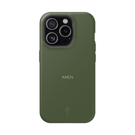 Amen Green iPhone Case | Minimal Christian Faith Phone Case