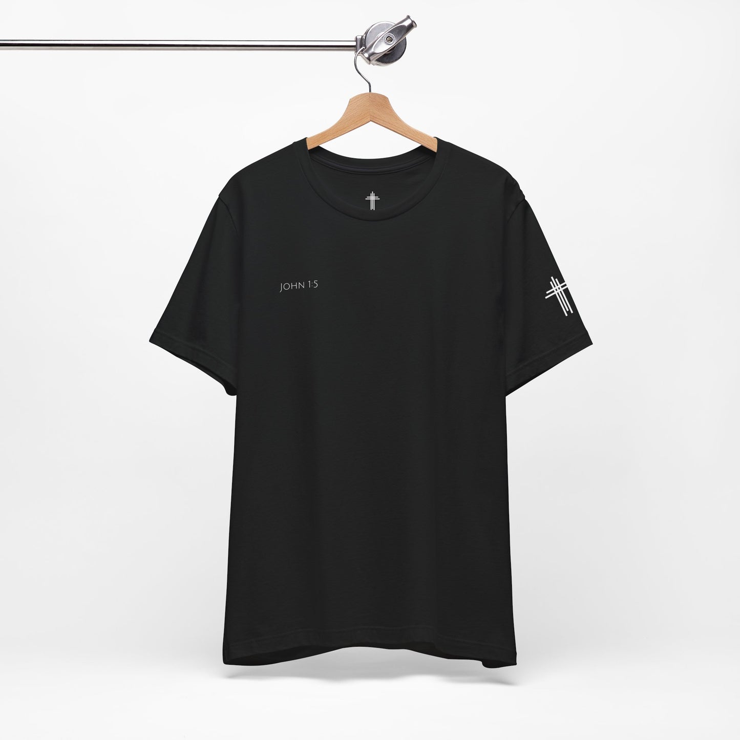 John 1:5 (Rising Above Darkness) Bible Verse | Christian Shirt