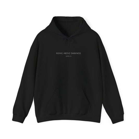 Rising Above Darkness John 1:5 Hoodie | Minimal Christian Faith-Based Apparel