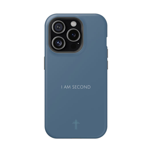 I Am Second Blue iPhone Case | Minimal Christian Faith Phone Case