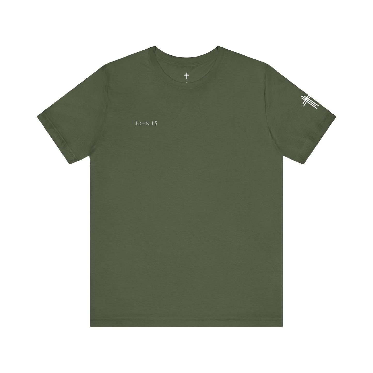 John 1:5 (Rising Above Darkness) Bible Verse | Christian Shirt