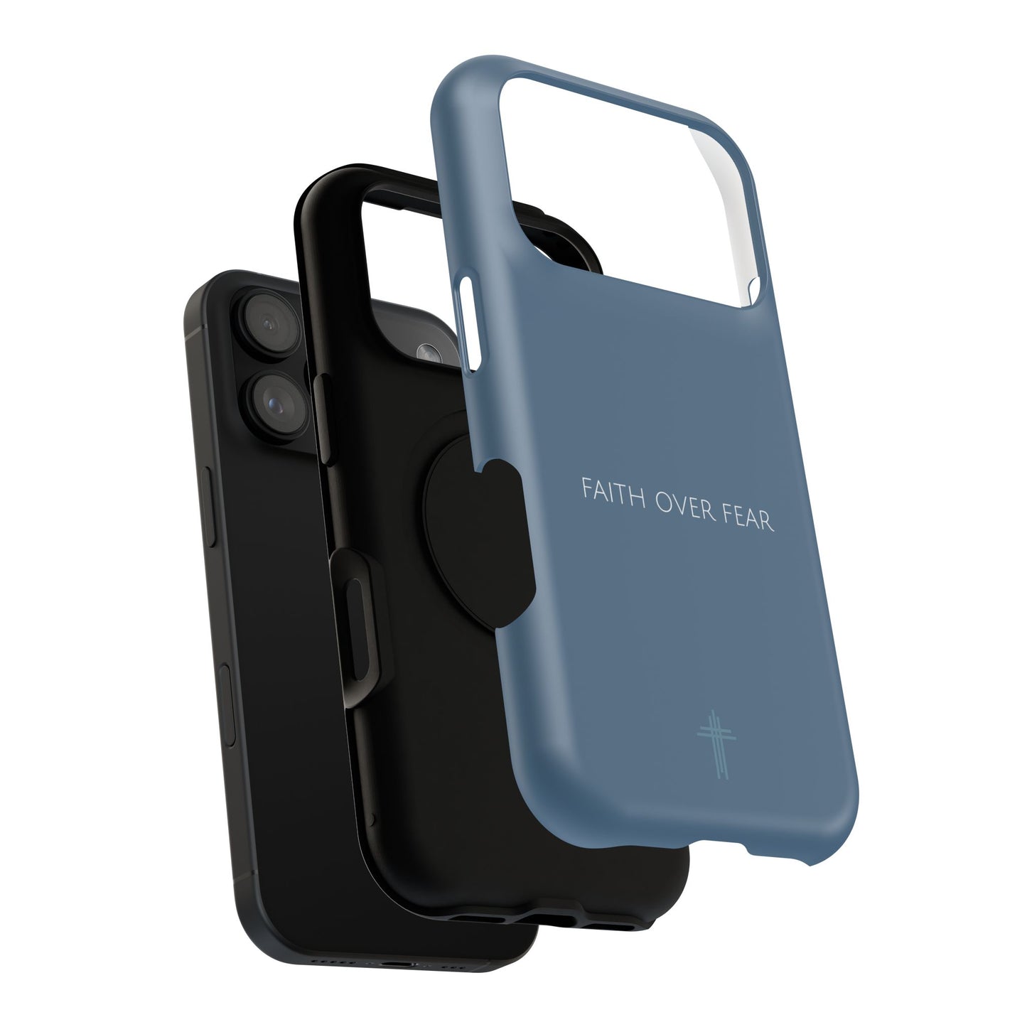 Faith Over Fear Blue iPhone Case | Minimal Christian Faith Phone Case