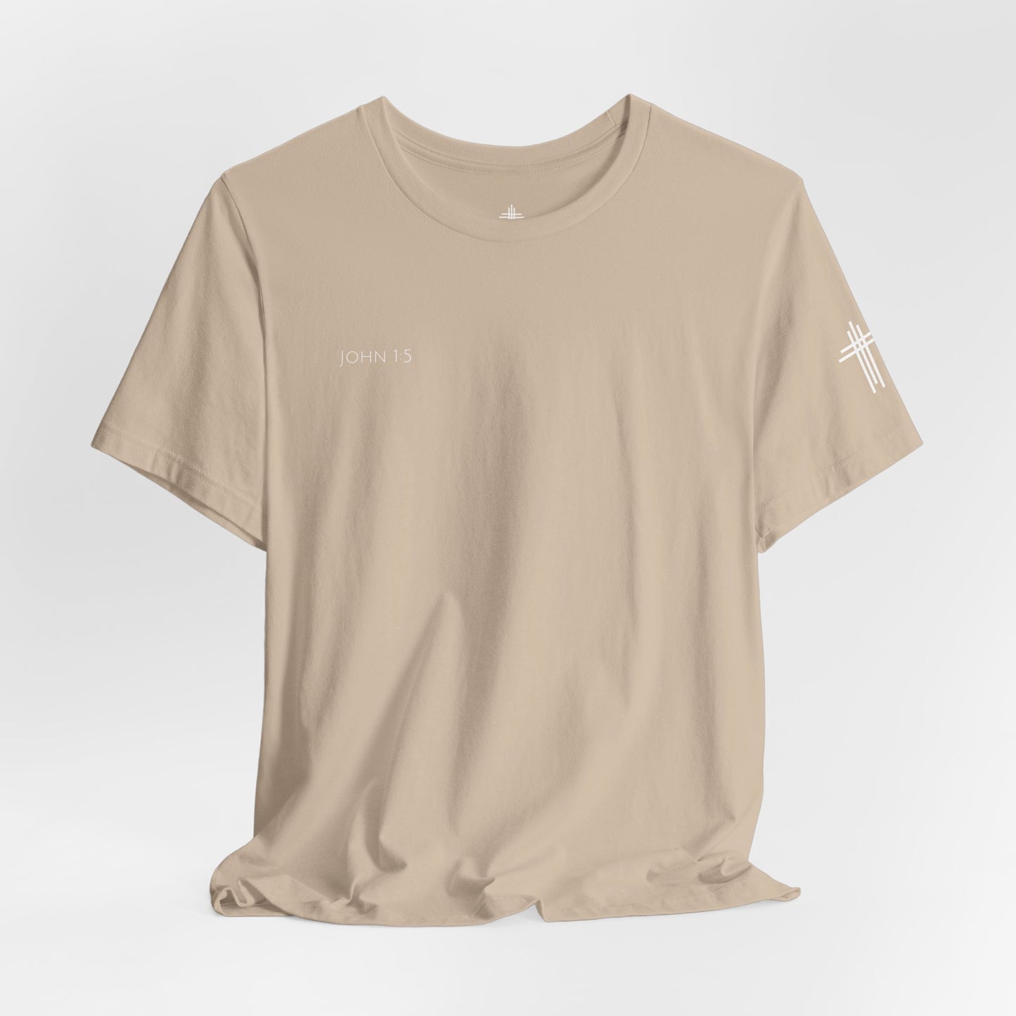 John 1:5 (Rising Above Darkness) Bible Verse | Christian Shirt