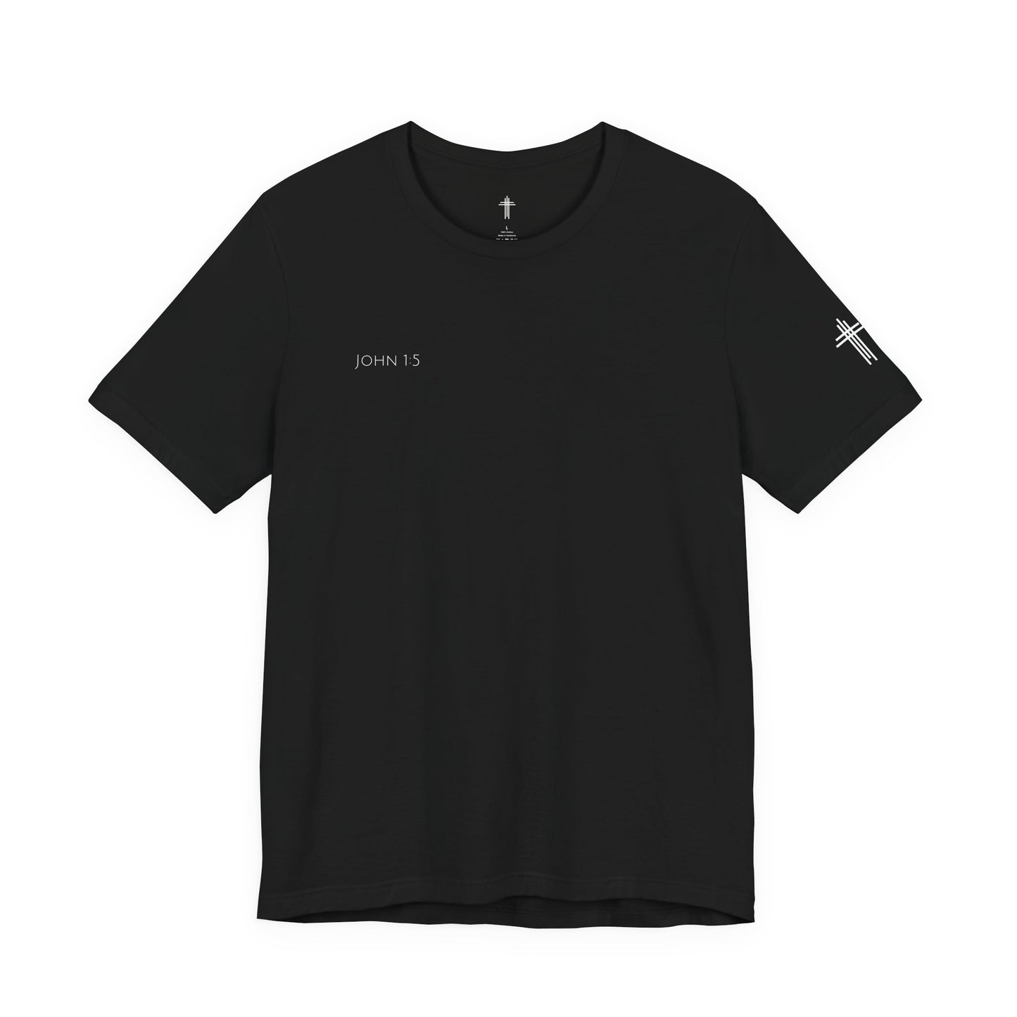 John 1:5 (Rising Above Darkness) Bible Verse | Christian Shirt