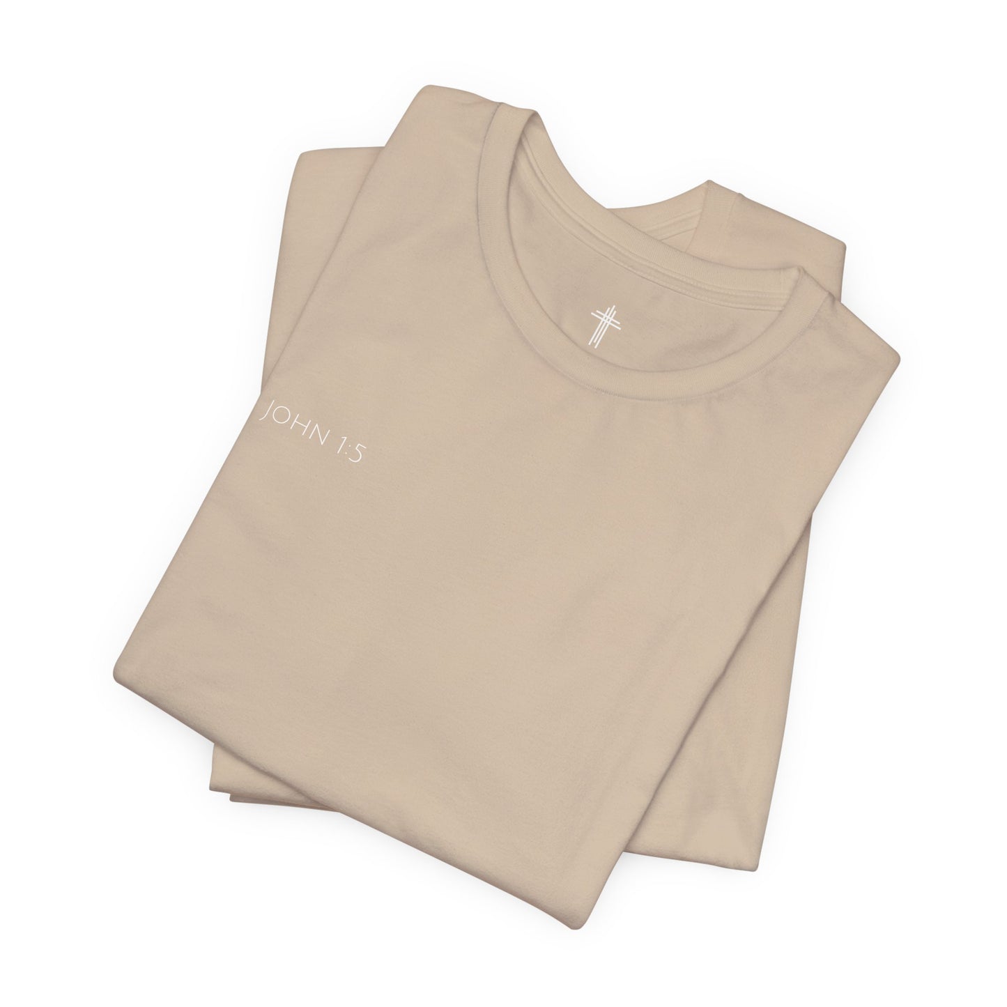 John 1:5 (Rising Above Darkness) Bible Verse | Christian Shirt