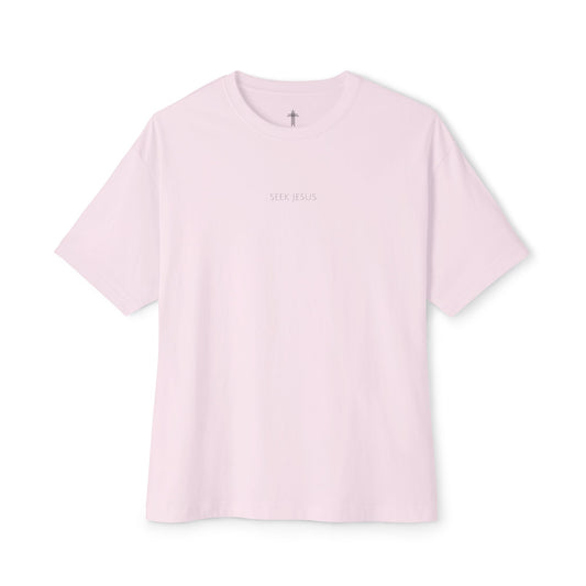 Seek Jesus Oversized Boxy Christian T-Shirt | Minimal Faith-Based Apparel