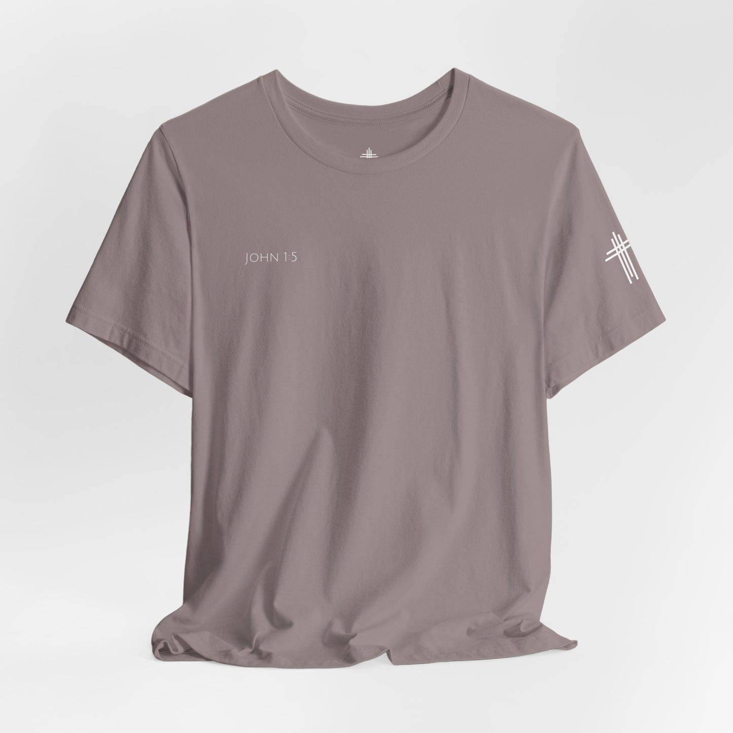 John 1:5 (Rising Above Darkness) Bible Verse | Christian Shirt