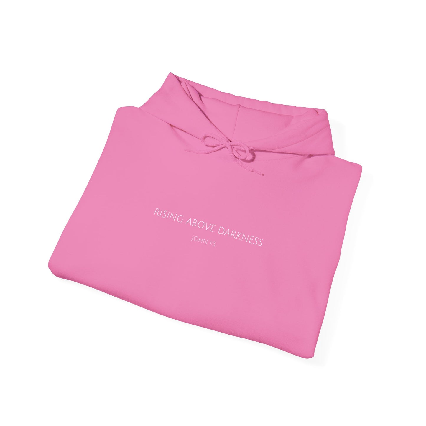 Rising Above Darkness John 1:5 Hoodie | Minimal Christian Faith-Based Apparel