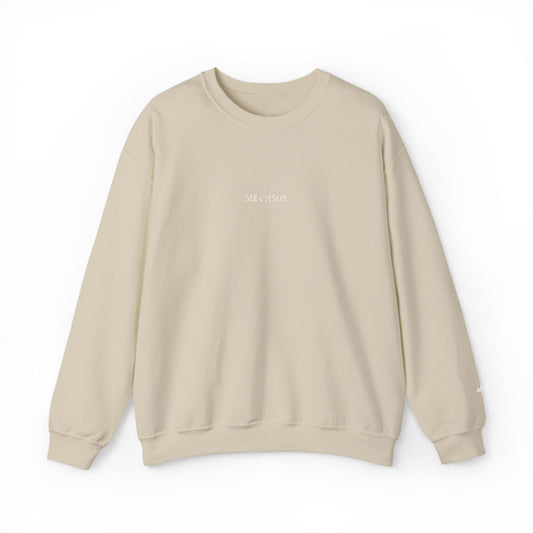 Seek Jesus Embroidered Crewneck | Minimal Christian Sweatshirt