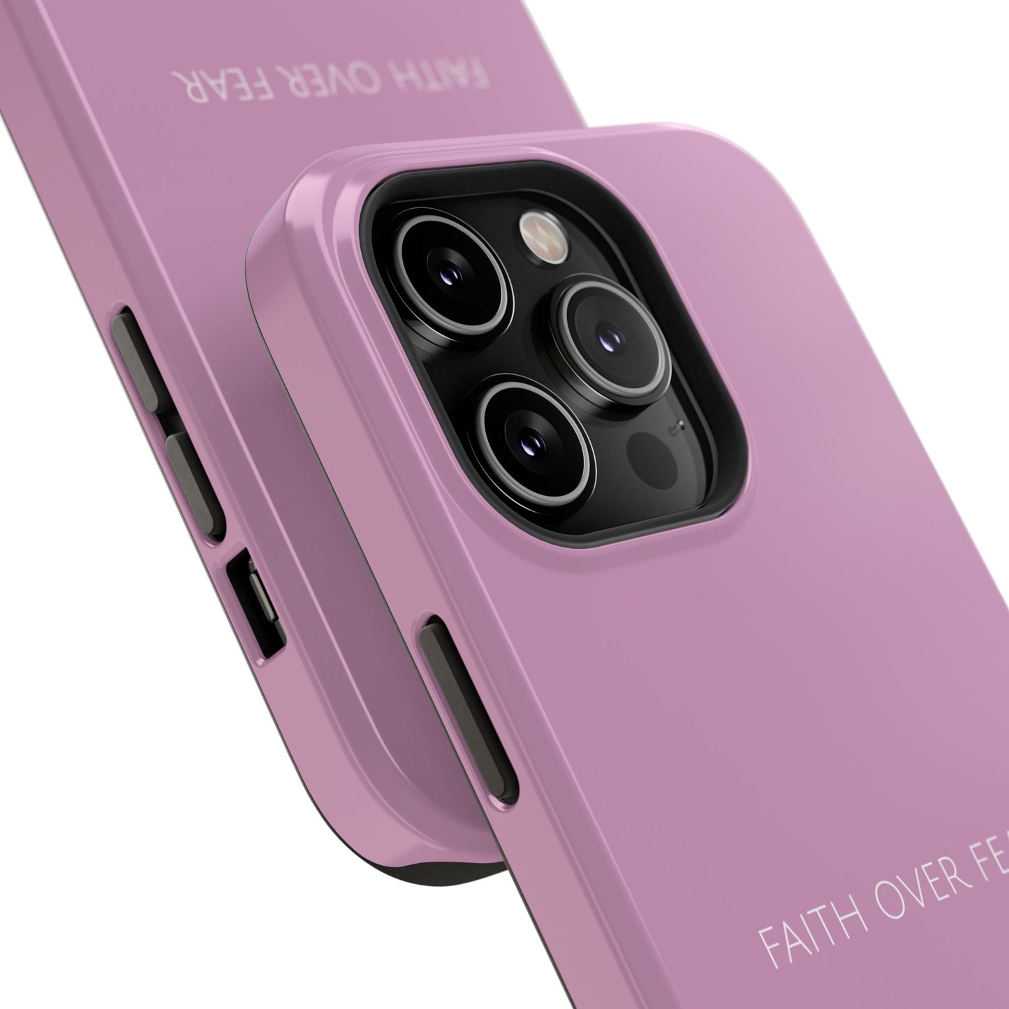 Faith Over Fear Pink iPhone Case | Minimal Christian Faith Phone Case