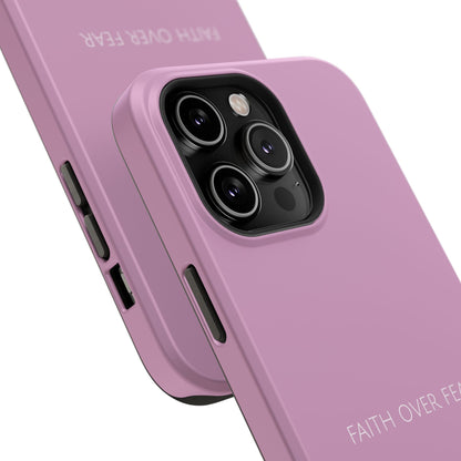Faith Over Fear Pink iPhone Case | Minimal Christian Faith Phone Case