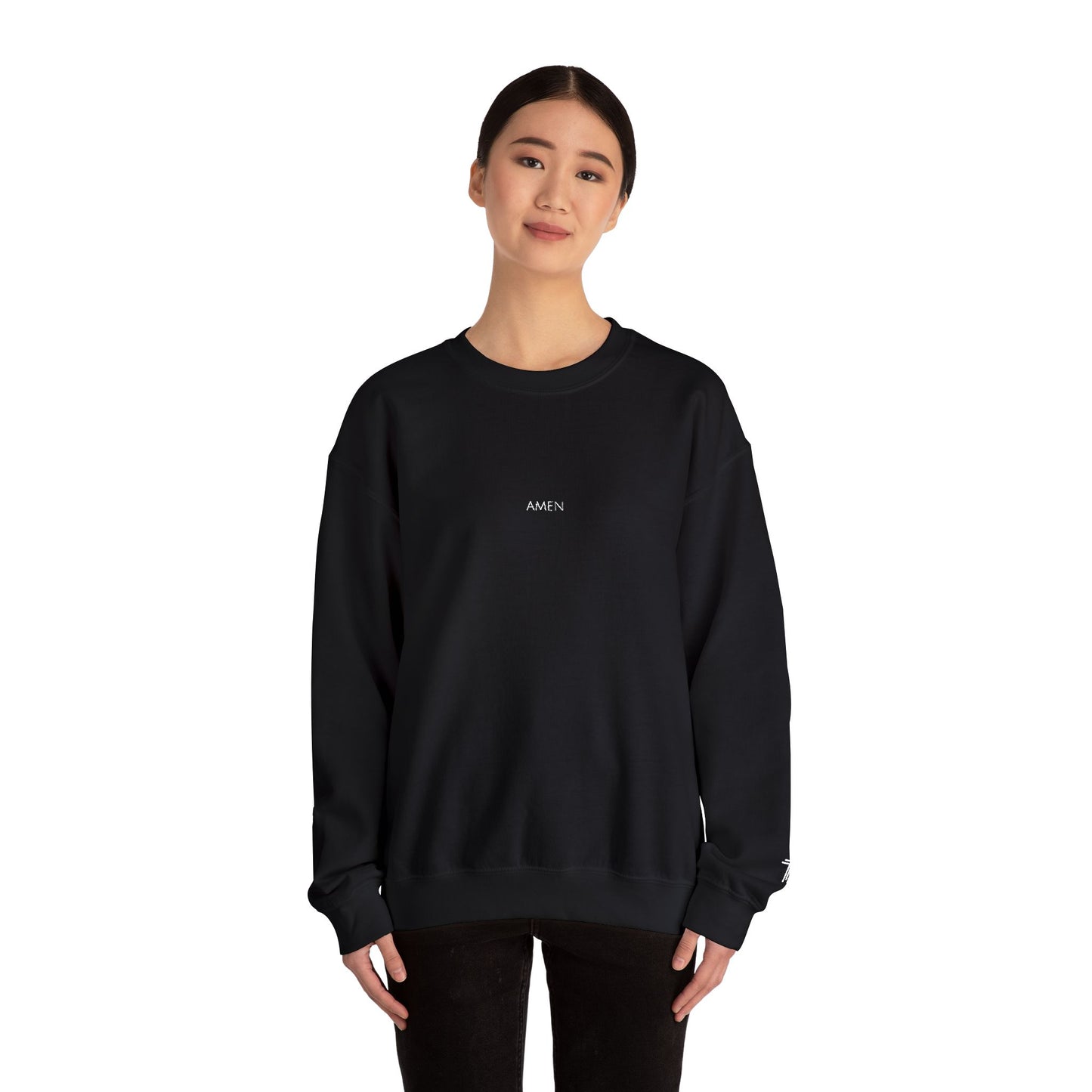 Amen Embroidered Crewneck | Minimal Christian Sweatshirt