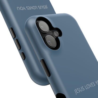 Jesus Loves You Blue iPhone Case | Minimal Christian Faith Phone Case