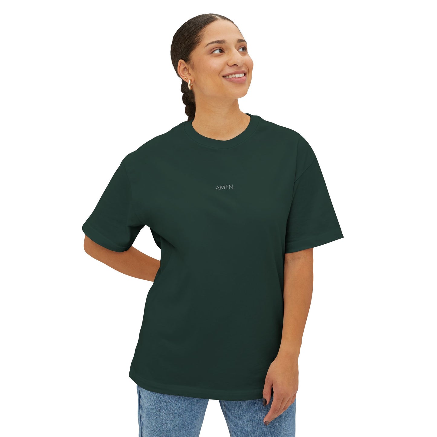 Amen Oversized Boxy Christian T-Shirt | Minimal Faith-Based Apparel