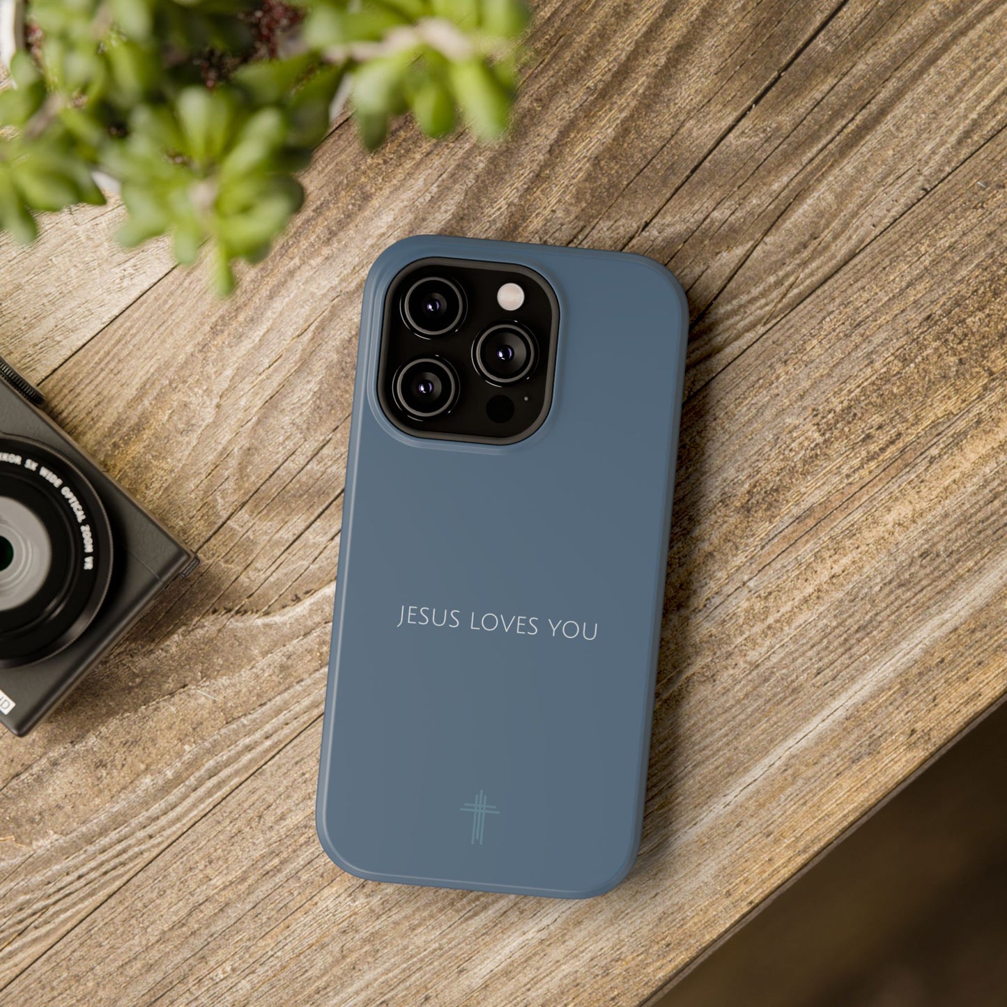 Jesus Loves You Blue iPhone Case | Minimal Christian Faith Phone Case