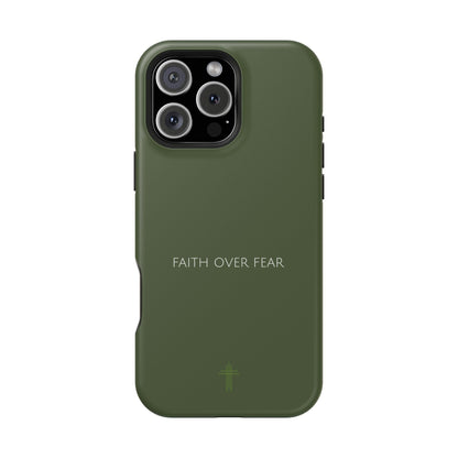 Faith Over Fear Green iPhone Case | Minimal Christian Faith Phone Case