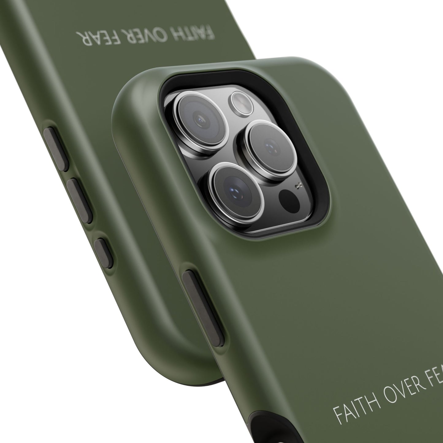 Faith Over Fear Green iPhone Case | Minimal Christian Faith Phone Case