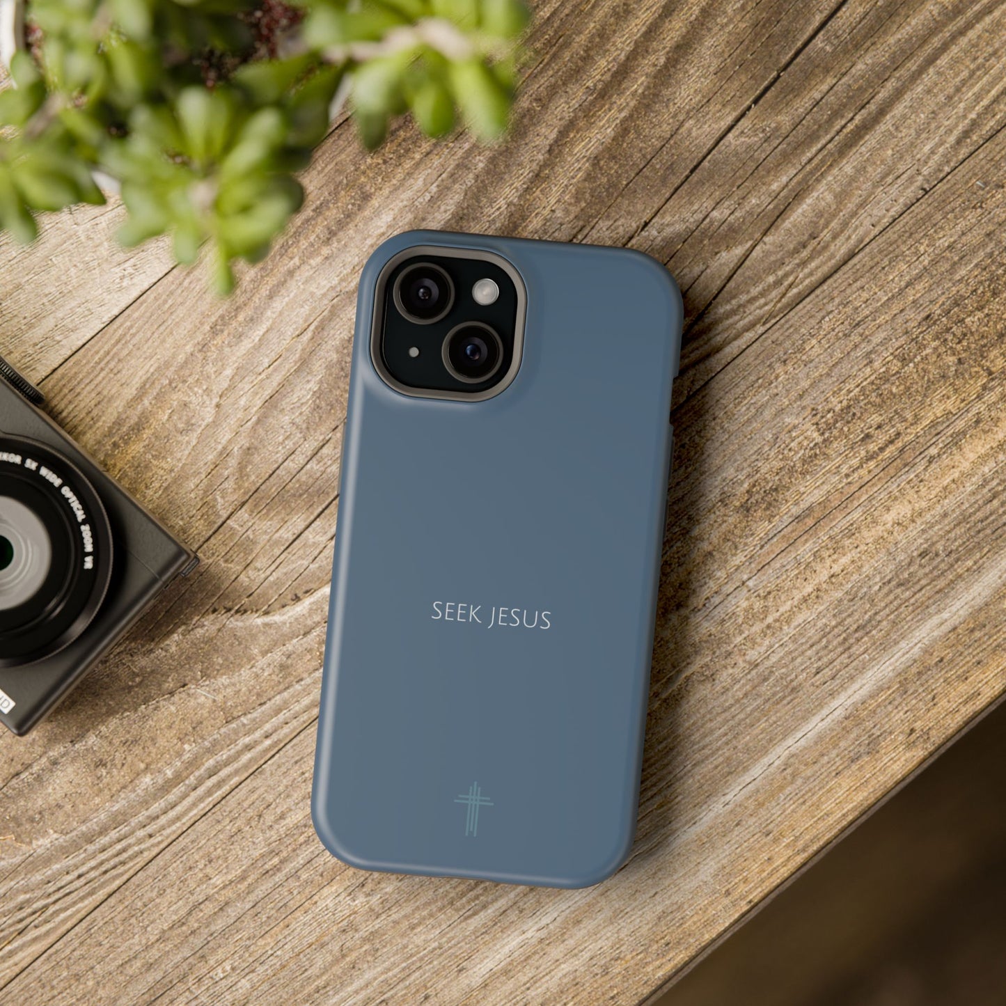 Seek Jesus Blue iPhone Case | Minimal Christian Faith Phone Case