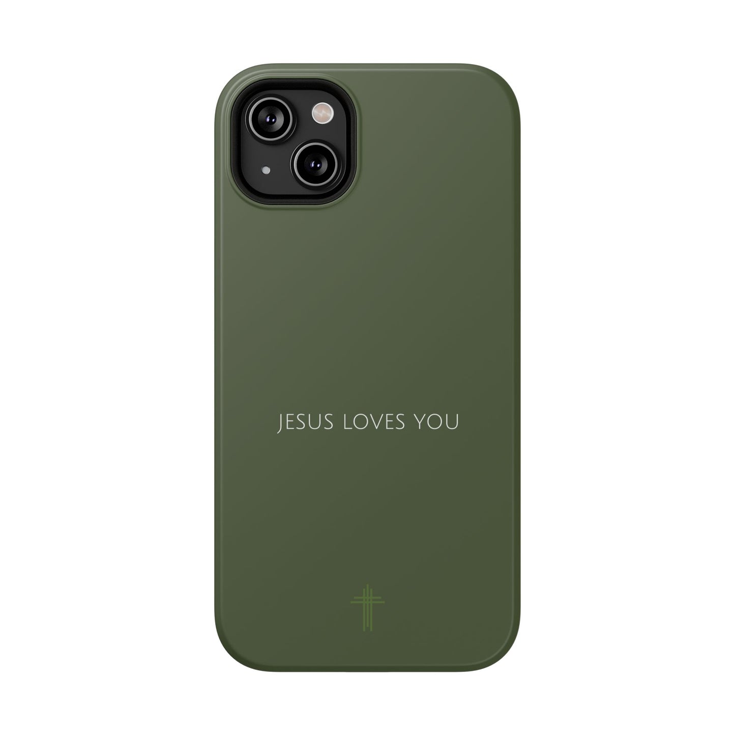 Jesus Loves You Green iPhone Case | Minimal Christian Faith Phone Case