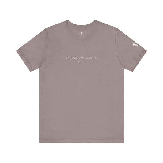Kingdom Over Comfort Luke 9:23 Christian T Shirt | Minimal Faith Tee