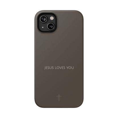 Jesus Loves You Brown iPhone Case | Minimal Christian Faith Phone Case