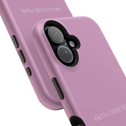 Faith Over Fear Pink iPhone Case | Minimal Christian Faith Phone Case