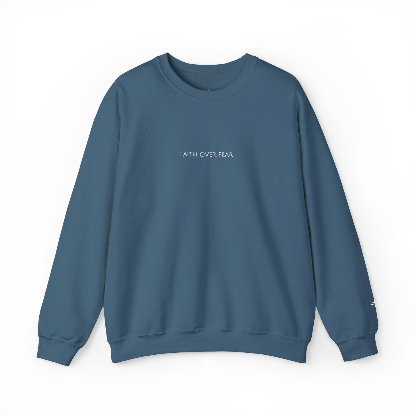 Faith Over Fear Embroidered Crewneck | Minimal Christian Sweatshirt