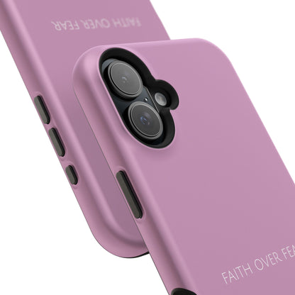 Faith Over Fear Pink iPhone Case | Minimal Christian Faith Phone Case