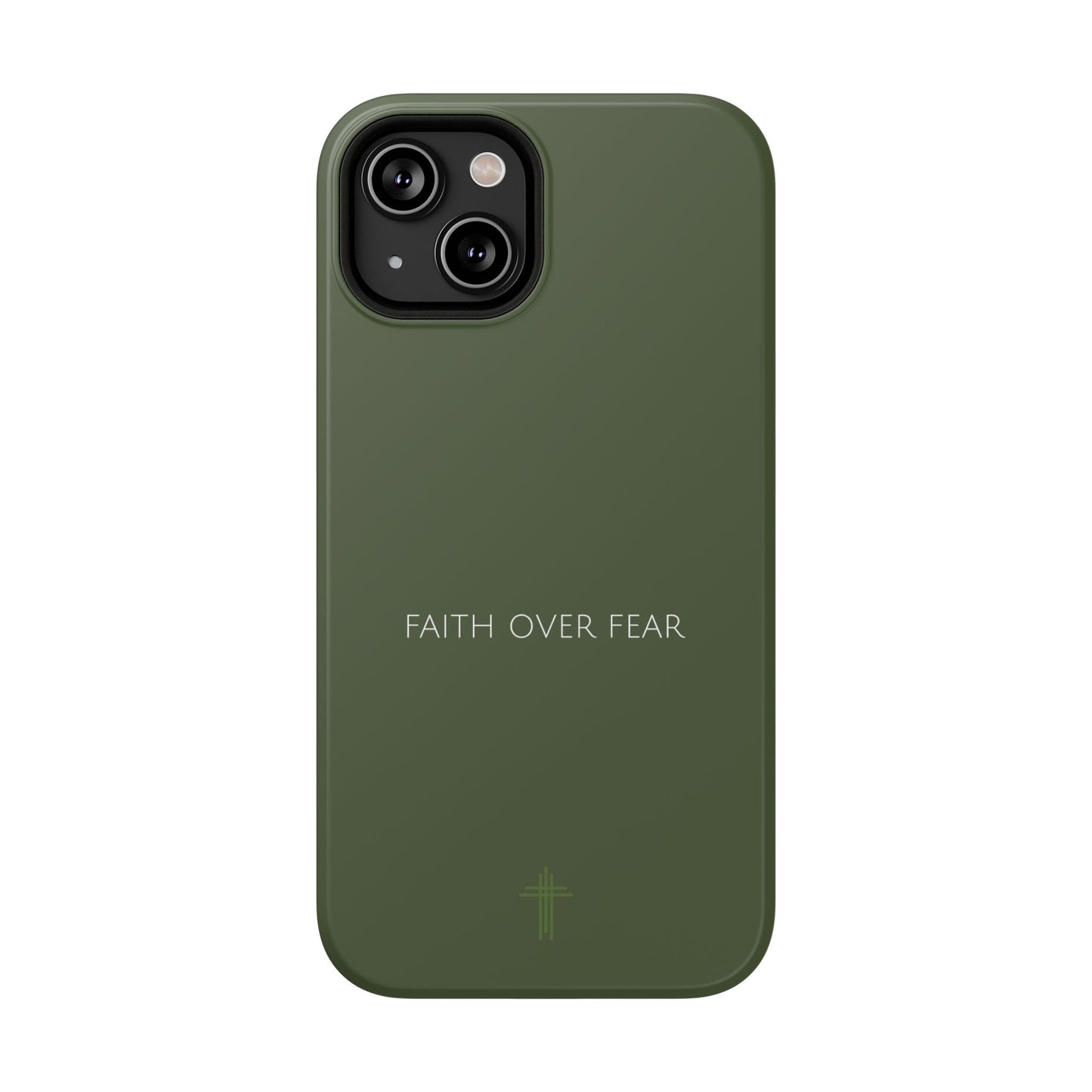 Faith Over Fear Green iPhone Case | Minimal Christian Faith Phone Case