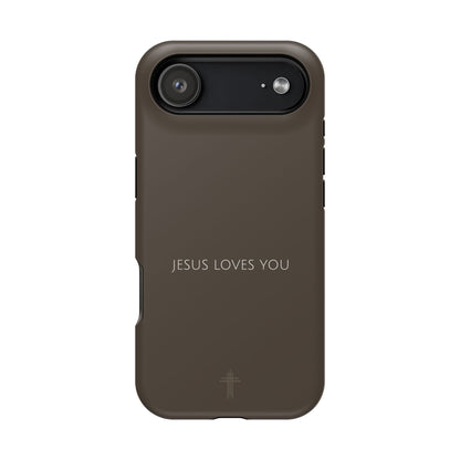 Jesus Loves You Brown iPhone Case | Minimal Christian Faith Phone Case