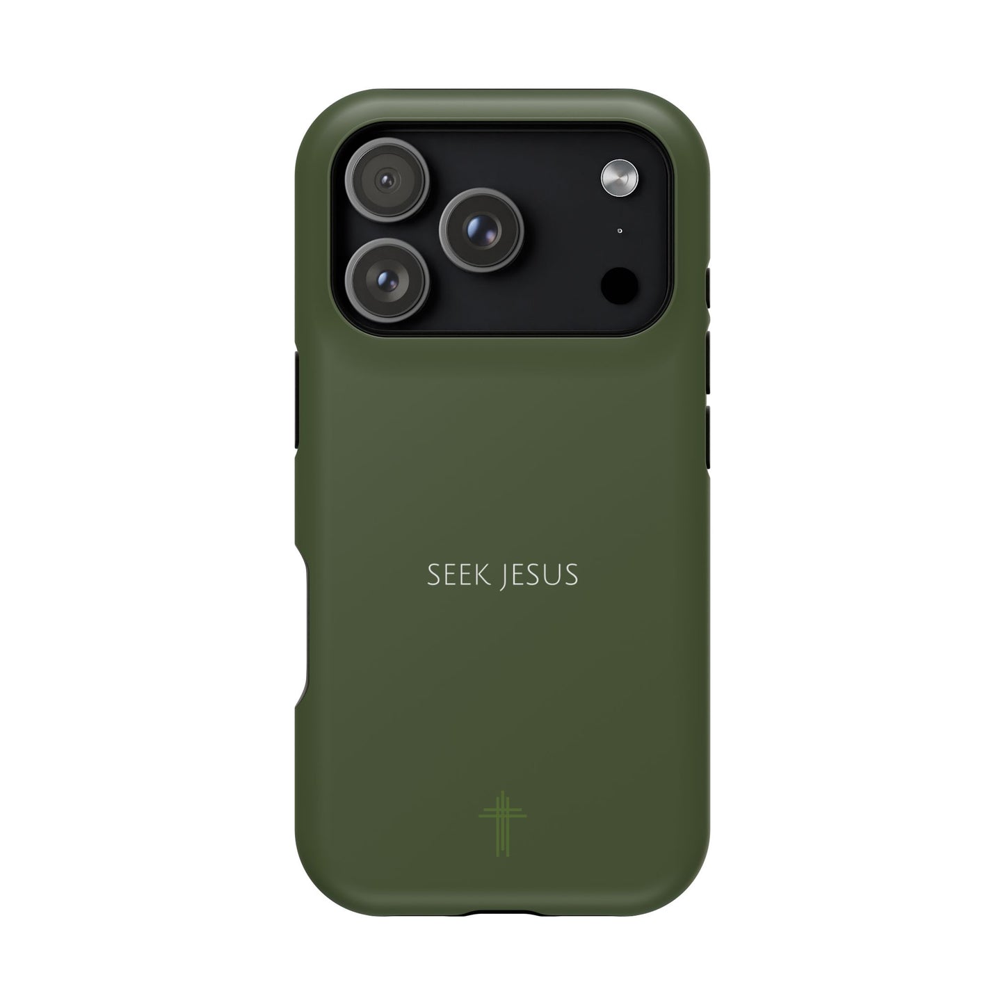 Seek Jesus Green iPhone Case | Minimal Christian Faith Phone Case