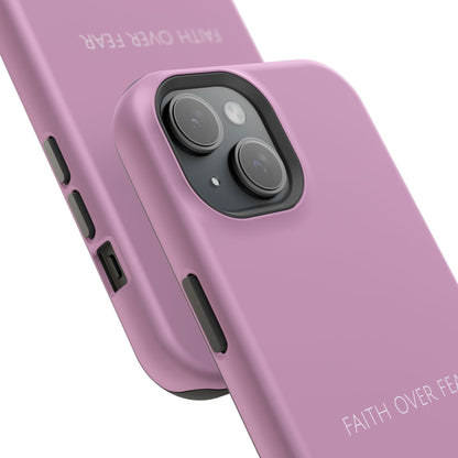 Faith Over Fear Pink iPhone Case | Minimal Christian Faith Phone Case
