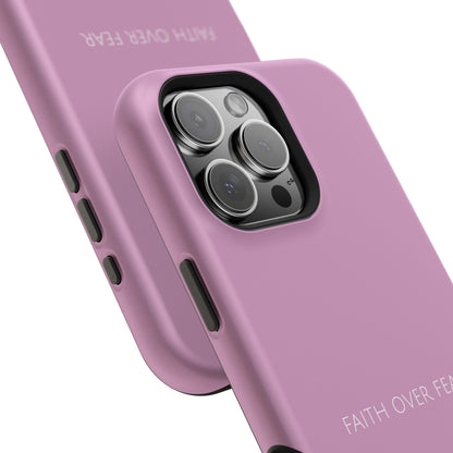 Faith Over Fear Pink iPhone Case | Minimal Christian Faith Phone Case