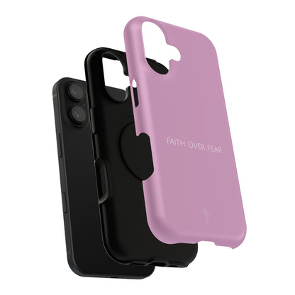 Faith Over Fear Pink iPhone Case | Minimal Christian Faith Phone Case
