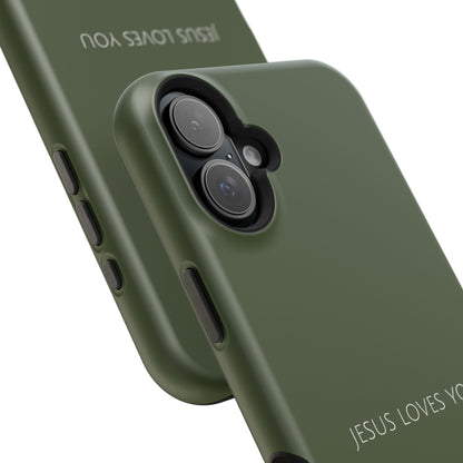Jesus Loves You Green iPhone Case | Minimal Christian Faith Phone Case