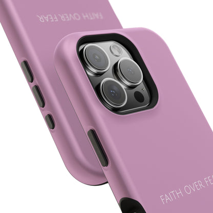 Faith Over Fear Pink iPhone Case | Minimal Christian Faith Phone Case