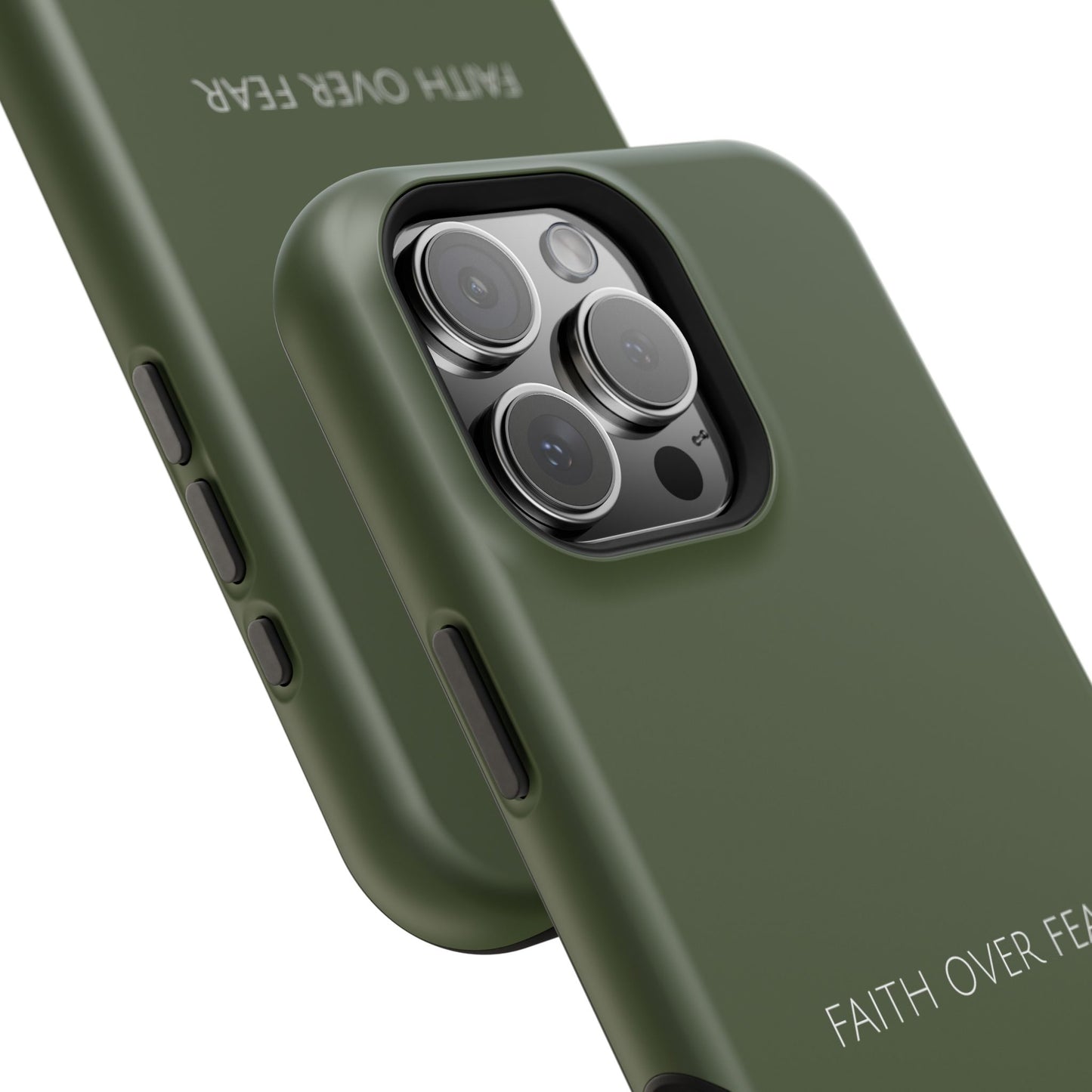 Faith Over Fear Green iPhone Case | Minimal Christian Faith Phone Case