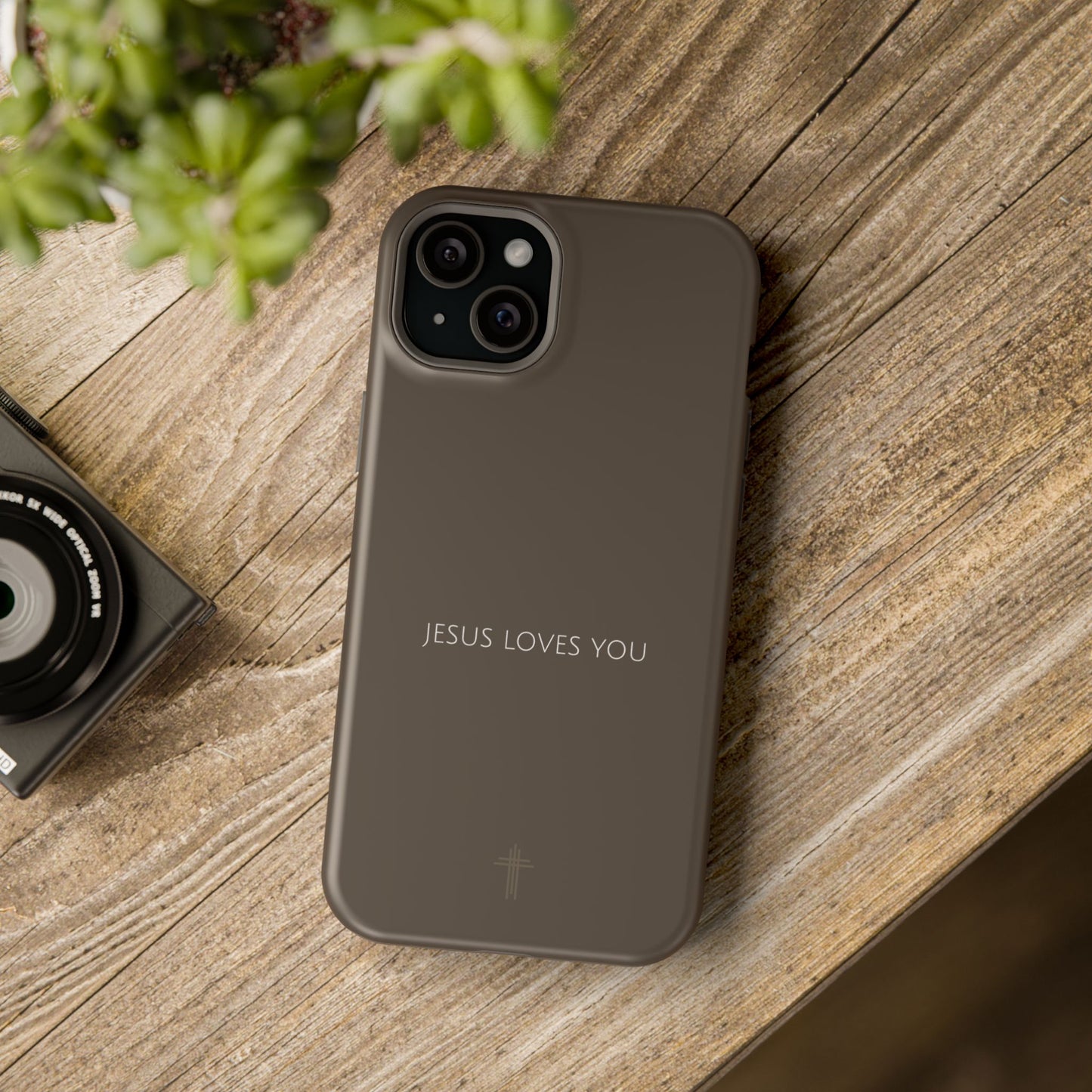 Jesus Loves You Brown iPhone Case | Minimal Christian Faith Phone Case
