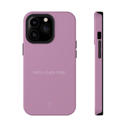 Faith Over Fear Pink iPhone Case | Minimal Christian Faith Phone Case