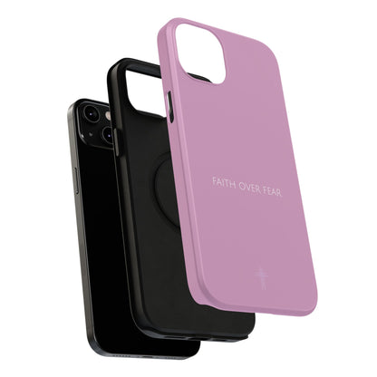 Faith Over Fear Pink iPhone Case | Minimal Christian Faith Phone Case