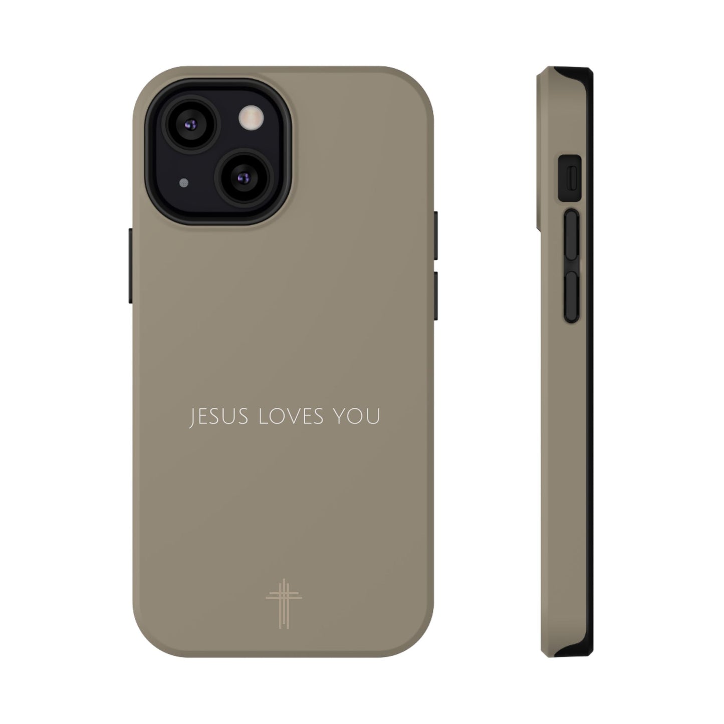 Jesus Loves You Tan iPhone Case | Minimal Christian Faith Phone Case