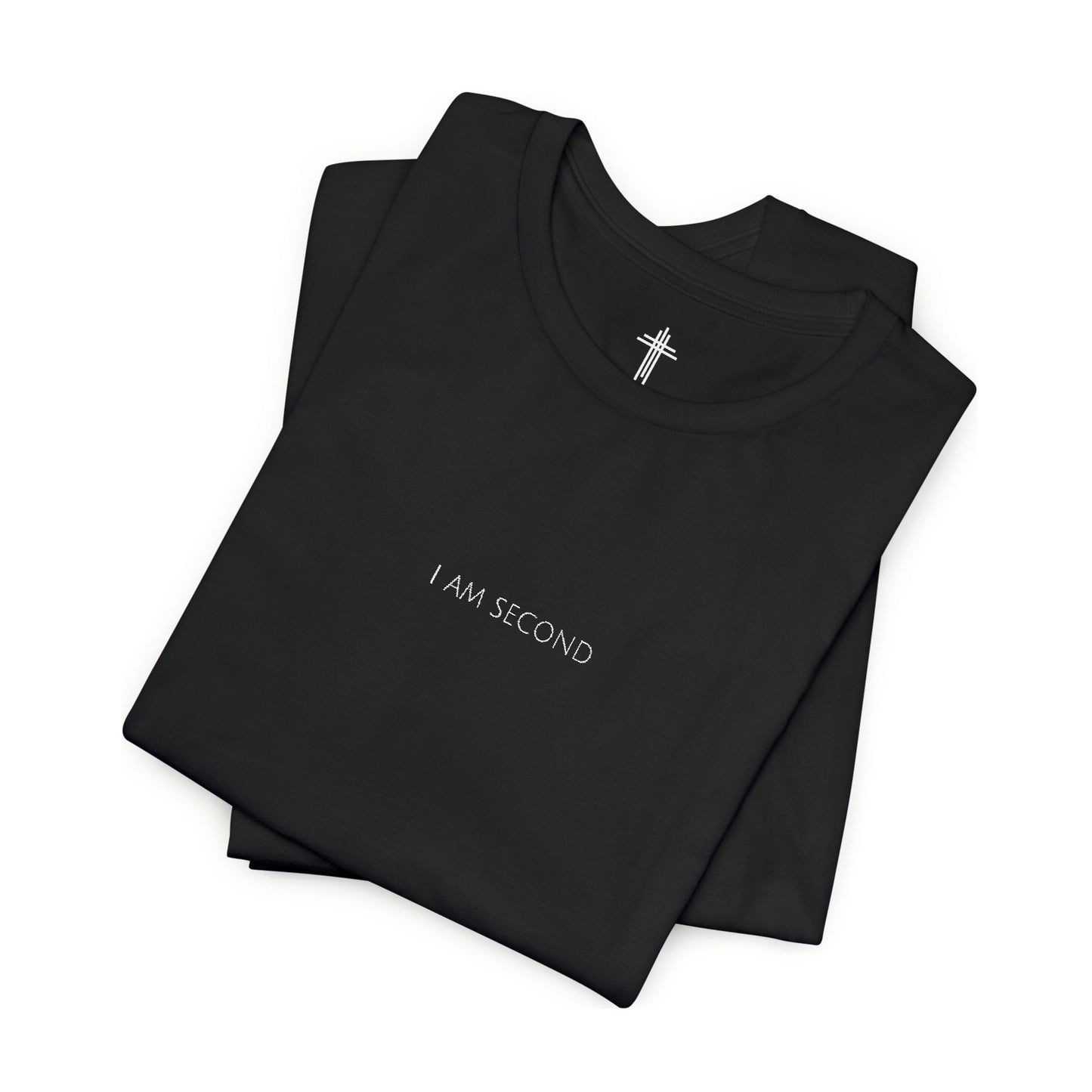I Am Second Embroidered Christian T Shirt | Minimal Faith Tee