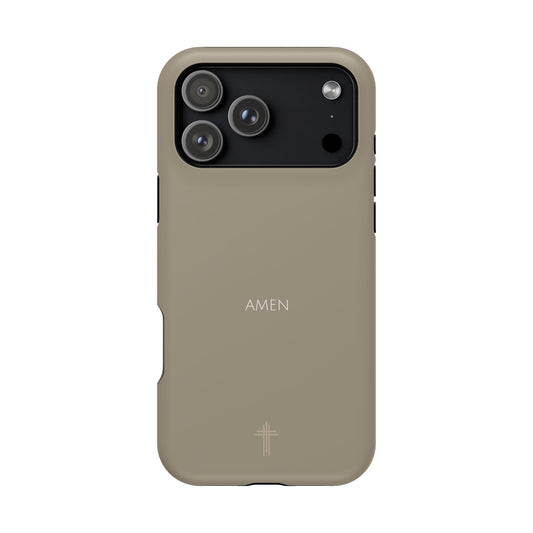 Amen Tan iPhone Case | Minimal Christian Faith Phone Case
