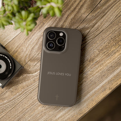 Jesus Loves You Brown iPhone Case | Minimal Christian Faith Phone Case