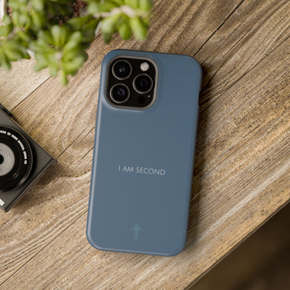 I Am Second Blue iPhone Case | Minimal Christian Faith Phone Case