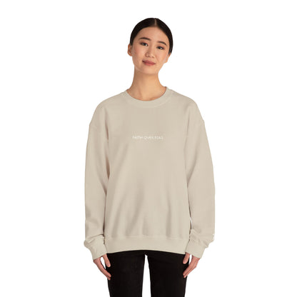 Faith Over Fear Embroidered Crewneck | Minimal Christian Sweatshirt