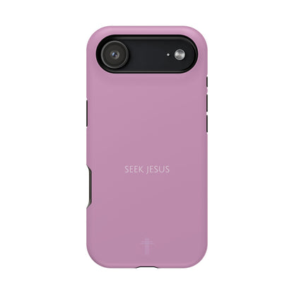 Seek Jesus Pink iPhone Case | Minimal Christian Faith Phone Case