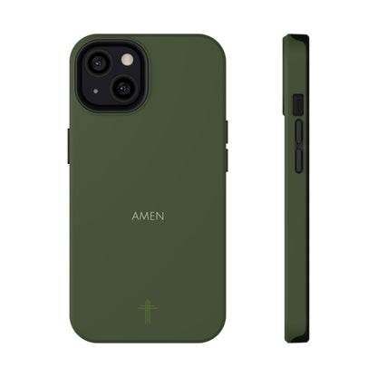 Amen Green iPhone Case | Minimal Christian Faith Phone Case