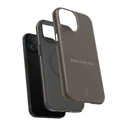Jesus Loves You Brown iPhone Case | Minimal Christian Faith Phone Case